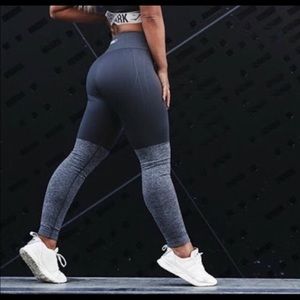 GYMSHARK (S) TwoTone Seamless Leggings Black Marl